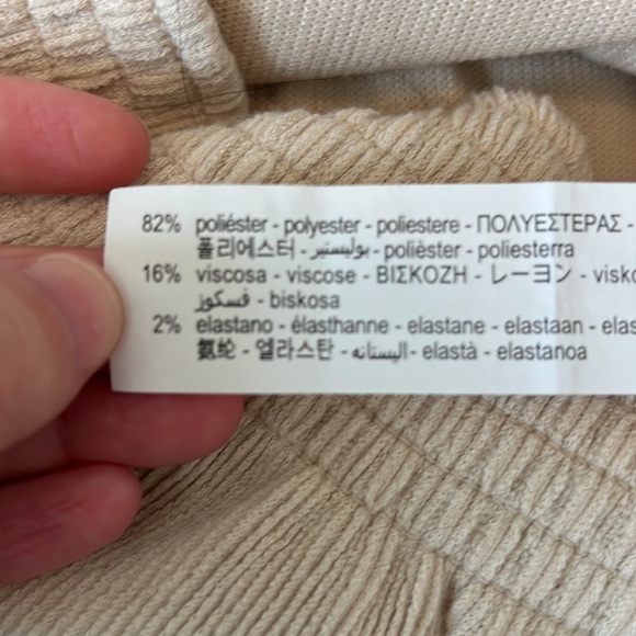 Zara Ribbed Top Beige Size Small - Picture 5 of 9